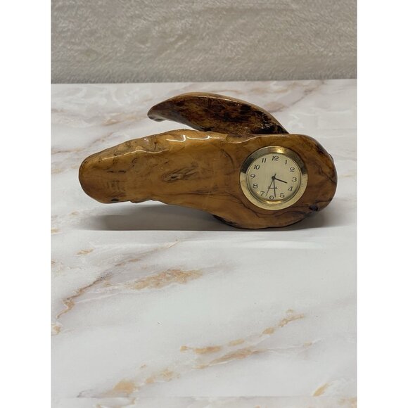 Wood Clock Natural Edge Signed Glen Schaff Artist Abstract Lightweight VTG READ - Picture 13 of 13